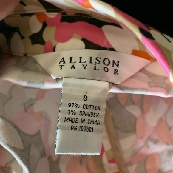 Allison Taylor NWT Suit Jacket floral  Sz 6 Pink  White Silk Cotton S‌‌‌‌‌‌‌‍‍‍‍ - Picture 7 of 7